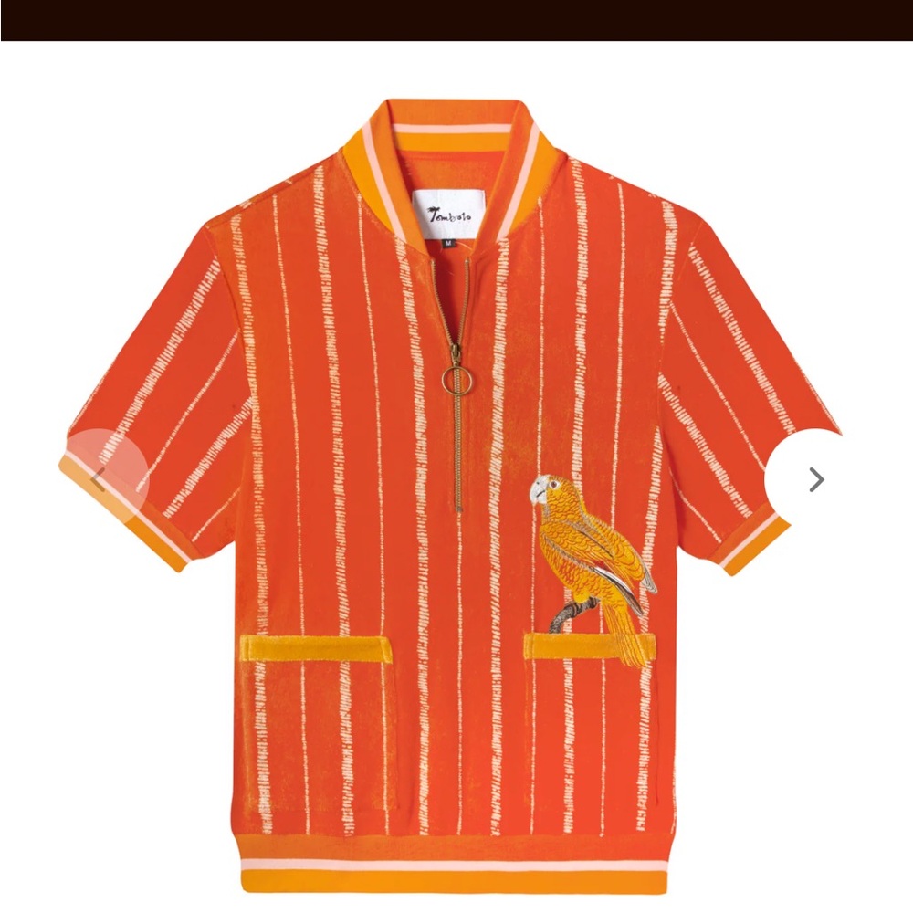 Tombolo Size MEDIUM Terry Zip Up Shirt